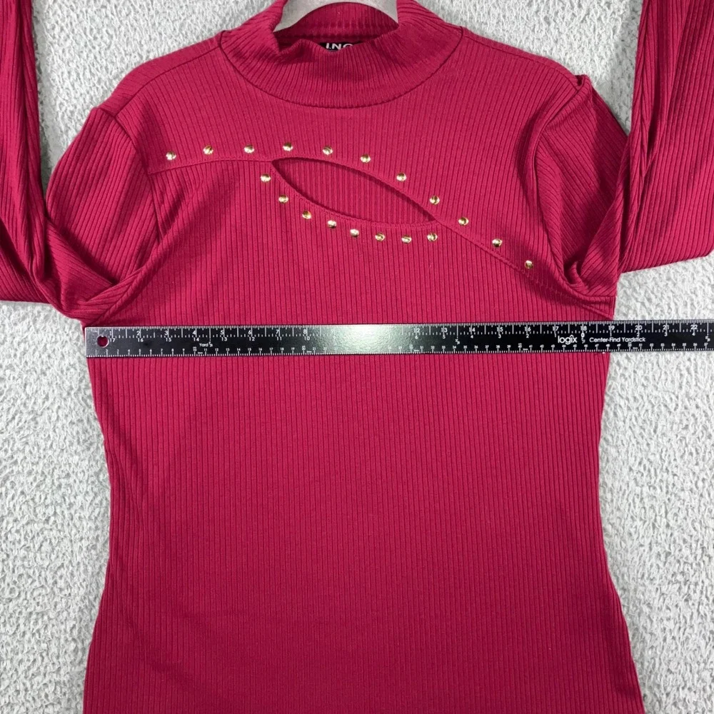 INC International Concepts Mock Neck‎ Cutout Studded Long Sleeve Top Women XL